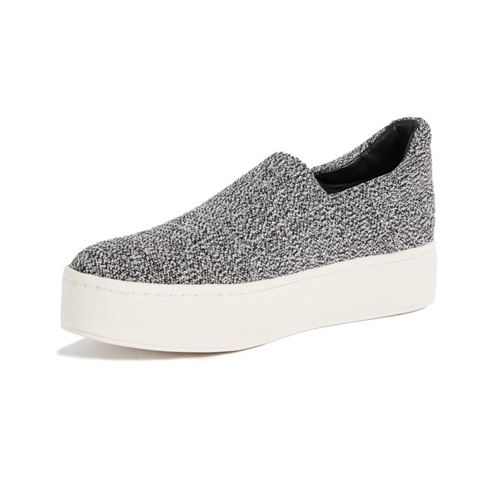 VINCE Walsh Grey Stretch Knit Slip On Sneakers